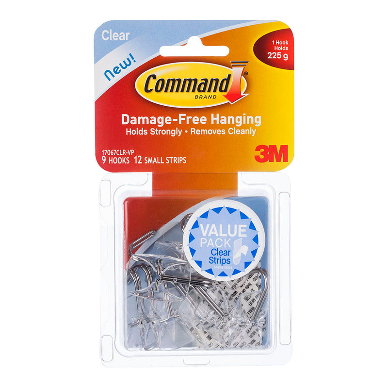 Command Hook 17067CLR-VP Small Clear Wire, Value Pack