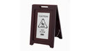 Rubbermaid Executive Wooden Caution Sign, Black/Silver