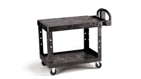 Rubbermaid Heavy Duty Ergo Handle Utility Cart, Flat Shelf
Medium - Black