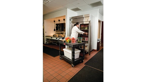 Rubbermaid Heavy Duty Ergo Handle Utility Cart, Flat Shelf
Medium - Black