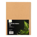 Manilla File Folders A4 Kraft, Pack of 10