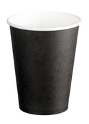 Single Wall PE Paper Cups - Black, 12oz, 350ml (1000) *90mm Diameter