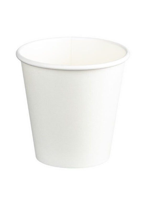 Single Wall PE Paper Cups - White, 4oz, 120ml (1000) 62 Diameter