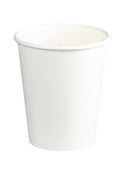 Single Wall PE Paper Cups - White, 8oz, 280ml (1000) 80mm Diameter