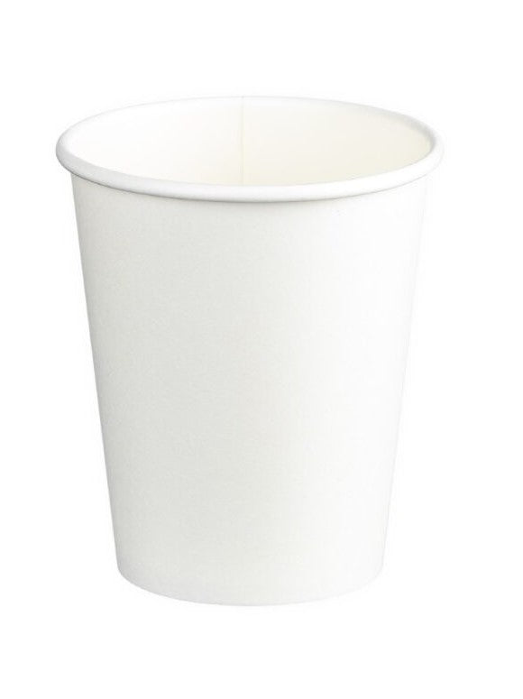 Single Wall Universal PE Paper Cups - White, 8oz, 280ml (1000) *90mm Diameter
