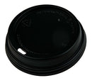 PS Plastic Cup Lids - Black, 80mm Diameter (1000)