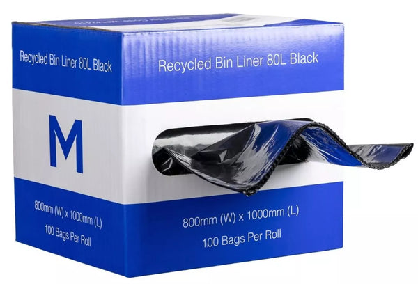 Recycled Bin Liners 80L (100 Bags)