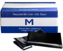 Recycled Bin Liner w/Handles 120L - Black, 900mm x 1330mm x 30mu (200)
