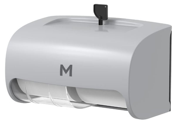 Horizontal Toilet Roll Dispenser Silver 2 roll capacity (1 dispenser)