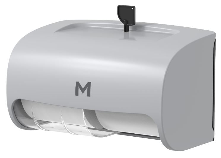 Horizontal Toilet Roll Dispenser Silver 2 roll capacity (1 dispenser)