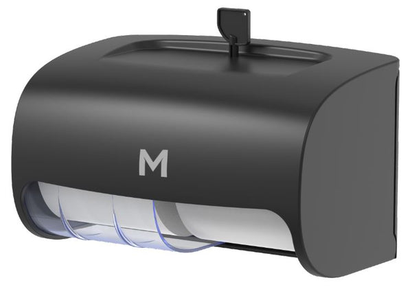 Horizontal Toilet Roll Dispenser Black 2 roll capacity (1 dispenser)