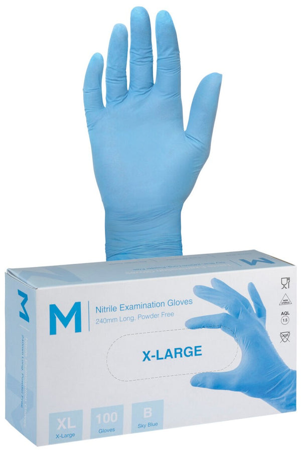 Nitrile Sky Blue Gloves 5.0g X-Large (1000 Gloves)
