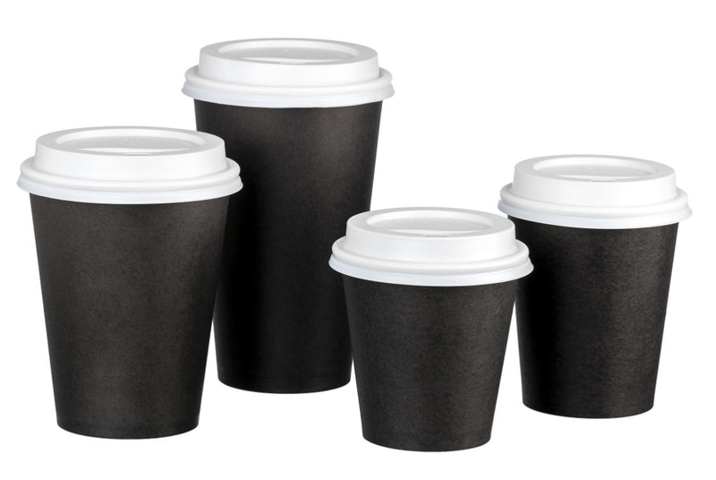 Single Wall PE Paper Cups - Black, 12oz, 350ml (1000) *90mm Diameter
