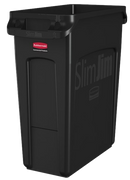 Rubbermaid slim jim® container with venting channels 60L black - Direct Business Supplies