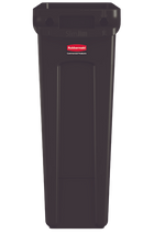 Rubbermaid slim jim container with venting channels 87L black