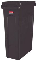 Rubbermaid slim jim container with venting channels 87L black