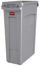 Rubbermaid slim jim container with venting channels 87L gray