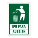 Te Reo Safety Sign Ipu Para - Rubbish 300mm x 450mm
