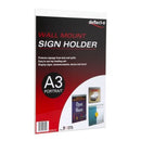 Deflecto Sign/Menu Holder Wall Mounted Portrait A3 Clear