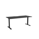 Haven Fixed Single Sided Desk 1800x800 Black Top Scallop Black Frame