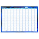 Writeraze Wall Planner Perpetual Framed 700 x 1000mm Blue