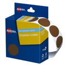 Avery Dot Stickers Dispenser 937245 24mm Round Brown Pack 500