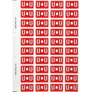 Filecorp ColourFind Lateral File Labels Alpha Letter U 25 x 42mm Red Sheet 40