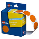 Avery Dot Stickers Dispenser 937248 24mm Round Orange Pack 500