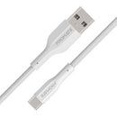 Promate 2m USB-A to USB-C Super Flexible Cable White