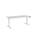 Haven Electric Single Sided Desk 1800x800 White Top Scallop White Frame