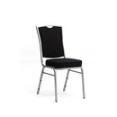 Banquet Visitor Chair Silver Frame Black Fabric