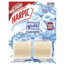 Harpic White & Shine Toilet Cleaner Cistern Block Bleach Power Pack 2