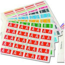 Filecorp ColourFind Lateral File Labels Alpha Letter Q 25 x 42mm LightGreen Sheet 40