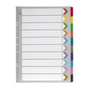 Marbig Dividers Manilla Plastic Coloured 10 Tab A3 White