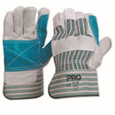 Green And Grey Stripe Leather Gloves