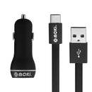Moki Typec To Usba Syncharge Cable + Car Charger