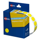 Avery Dot Stickers Dispenser 937239 14mm Round Yellow Pack 1050