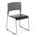 Slim Chair Grey Frame with Vinyl Seat Black