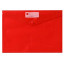 Marbig Document Wallet Polypropylene Button Closure A4 Red Pack 10