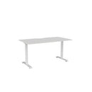 Haven Fixed Single Sided Desk 1500x800 White Top Scallop White Frame