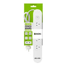 Moki Powerboards 4 Socket + 2 USB-A Port White