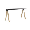 Ligna Bar Leaner 2100 x 900 Black Radius Top Oak Legs