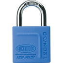 Lockwood Padlock With Light Blue Jacket Shackle Opening 30mm Brass