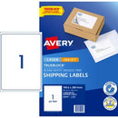 Avery Shipping Labels Laser Printer 959400 / L7167 199.6 x 289.1mm 1 Per Sheet White Pack 10