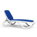 Omega Sun Lounger White Frame Blue Fabric