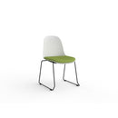 Willow Visitor Chair White Shell Lime Green Seat