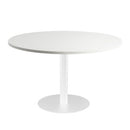 Lunar Table 1200Dia White Top White Base