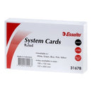 Esselte System Cards Ruled 127 x 76mm (5 x 3) White Pack 100