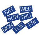 Quartet Magnetic Days Monday To Sunday 25 x 25mm Blue