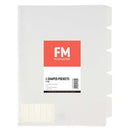 FM L Shaped Pockets 5 Tab A4 Clear Pack 5